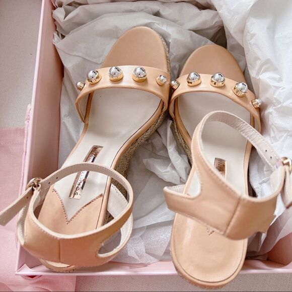 Sophia Webster Womens Dina Stud Mid Espadrilles - Praline/Silver Size 41 - Picture 12 of 12